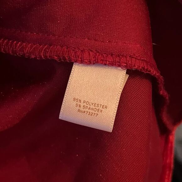 Lauren Conrad Red Velvet Cap Sleeve Top Blouse M Tie Back Pleated Detail Goth - Picture 6 of 8